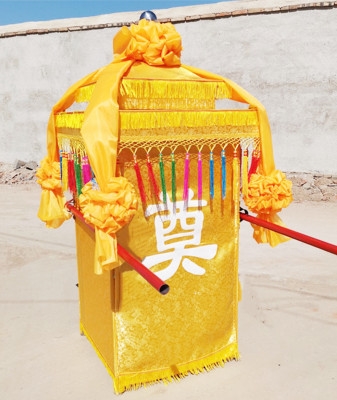 花轿白事中式八抬大轿骨灰盒轿子殡葬灵轿丧葬拱门