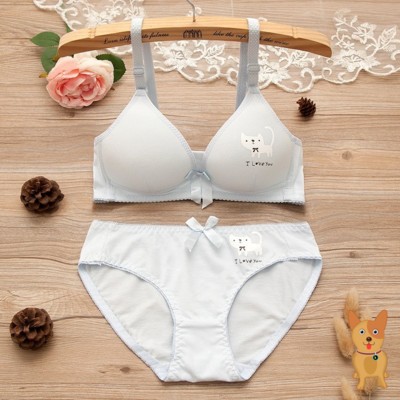 发育少女中学生高中初中生套装钢圈1615内衣裤纯棉文胸