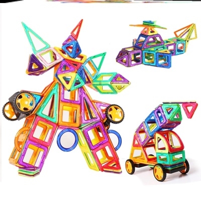 套装魔法拼图磁铁片片七彩套餐建构女孩单片建构