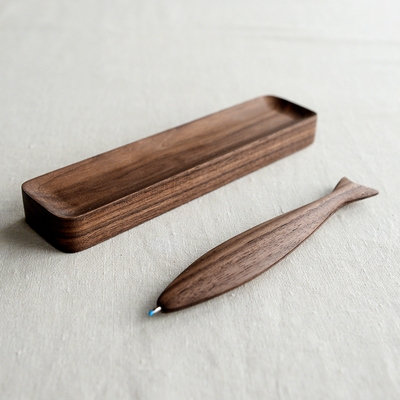 高档本来设计笔托创意实木书桌摆件文具收纳文化创意文具
