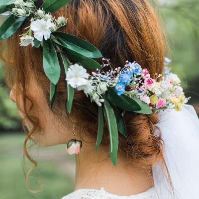 森系新娘橄榄枝度假花环头饰影楼拍照结婚发饰发饰