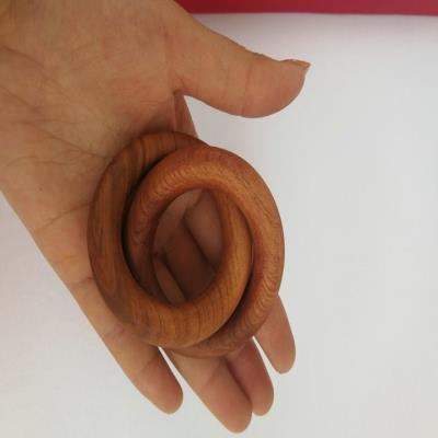 道教用品阴阳圈双环手把件枣木手镯小号乾坤圈阴阳环