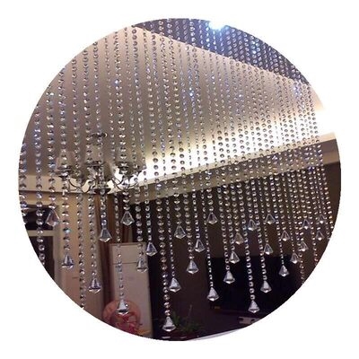 珠帘水晶隔断客厅一帘幽梦夏季短款弧形蓝色成品珠帘