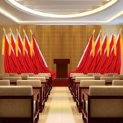 防水演讲讲台礼堂红旗定制款式售楼部会议室背景桌布