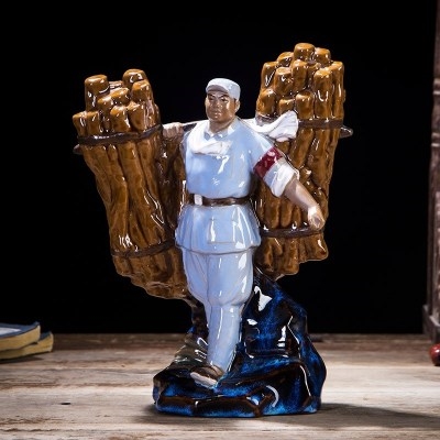 陶瓷红色文化旅游纪念品手办礼品抗战红军题材人物摆件