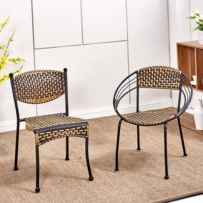 淘宝小藤条椅子靠背椅子手工编织藤条铁椅子藤椅优惠券
