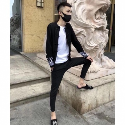 快手红人网红高迪同款中国国风唐装外套男士社会上衣