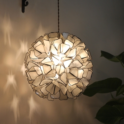 出口日式手工贝壳温馨卧室床头玄关过道儿童吊灯