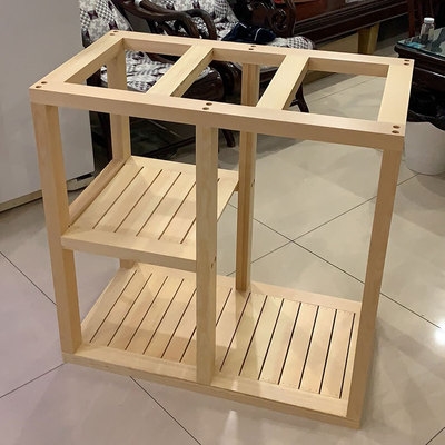 实木鱼缸架榫组装超白水草缸松木底柜架架子鱼缸