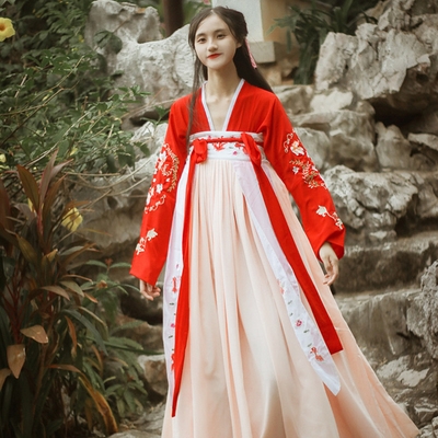 汉服女龙母夜弦歌大袖交领齐胸襦裙齐腰龙纹重工民族服装