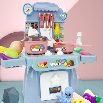 趣味厨房玩具过家家炒菜清洗小伙伴好玩套装装箱过家家玩具
