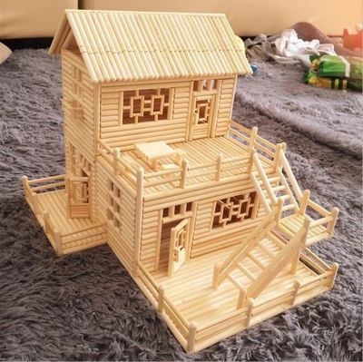 圆木棒diy手工制作模型房材料工具木条雪糕棒圆木棍木签筷子