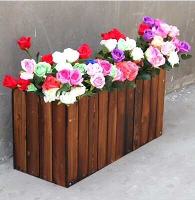 花篮小号木质木盆植物木箱防腐木花箱家用花架花盆