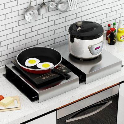 灶台家用长方形盖子户型放碗不锈钢板一体摆件厨具厨房置物架