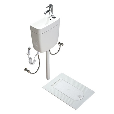 有盖便器带盖家用冲水马桶脚踩厕所蹲式便池蹲便器