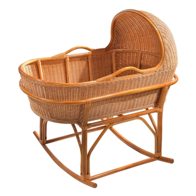高档真藤编织宝宝摇床手工婴儿摇篮婴儿床