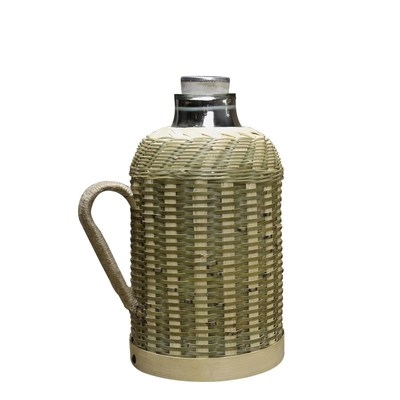 竹编水壶热水瓶外壳家用玻璃内胆热水暖壶复古热水瓶