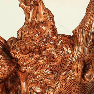 太行疤柏摆件瘤根植物毛料原木满化手把直播木雕