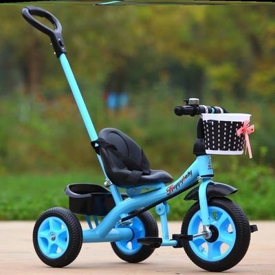 三轮款简单粉色脚踏车简约三轮车脚踏宝宝女邮手手推儿童两  促娜百货