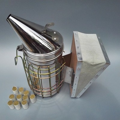 收蜂工具不锈钢喷烟器喷烟器驱赶蜜蜂用熏烟器手摇式电动喷烟器驱