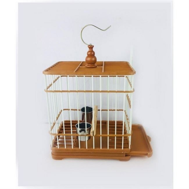 鸟笼塑钢塑料蜡嘴方形笼子洗澡笼带底盘外出笼子