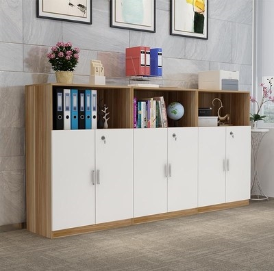 小型低柜收纳办公室带锁柜子推拉门家具凭柜加厚文件柜