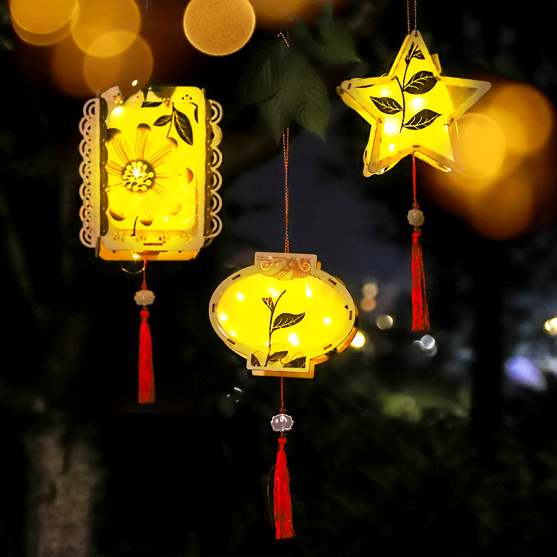 花草灯笼元宵节儿童手提小花花灯国风宫灯创意灯笼