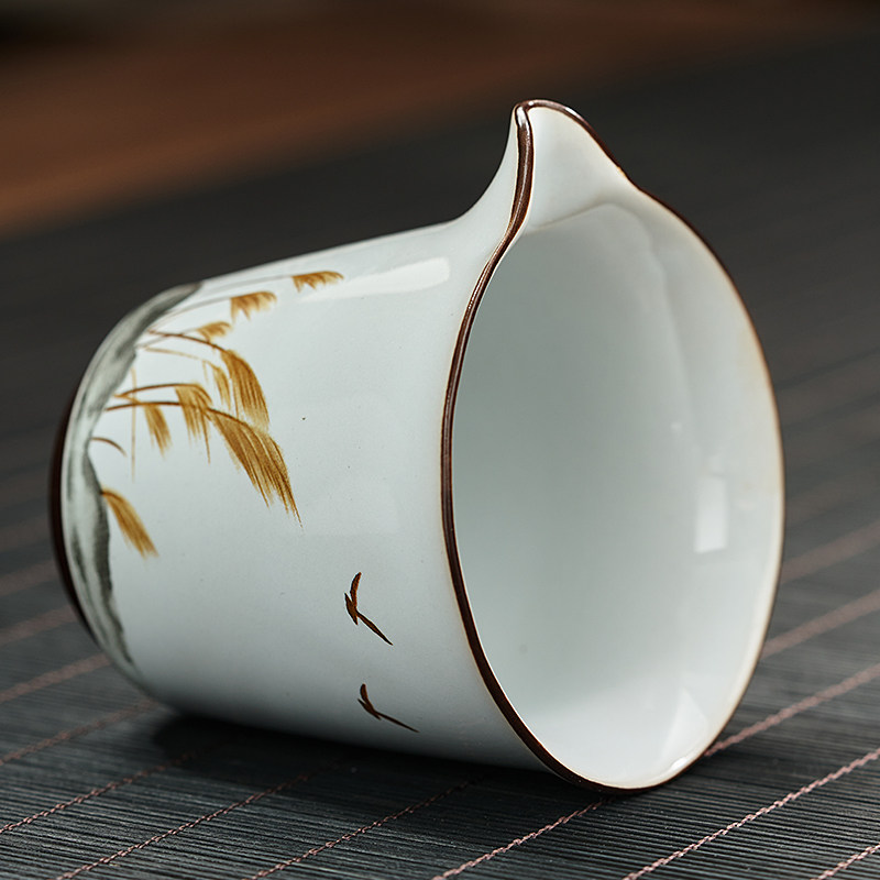 官窑茶艺茶道匀杯茶具功夫茶功夫公杯茶海芦苇公道杯