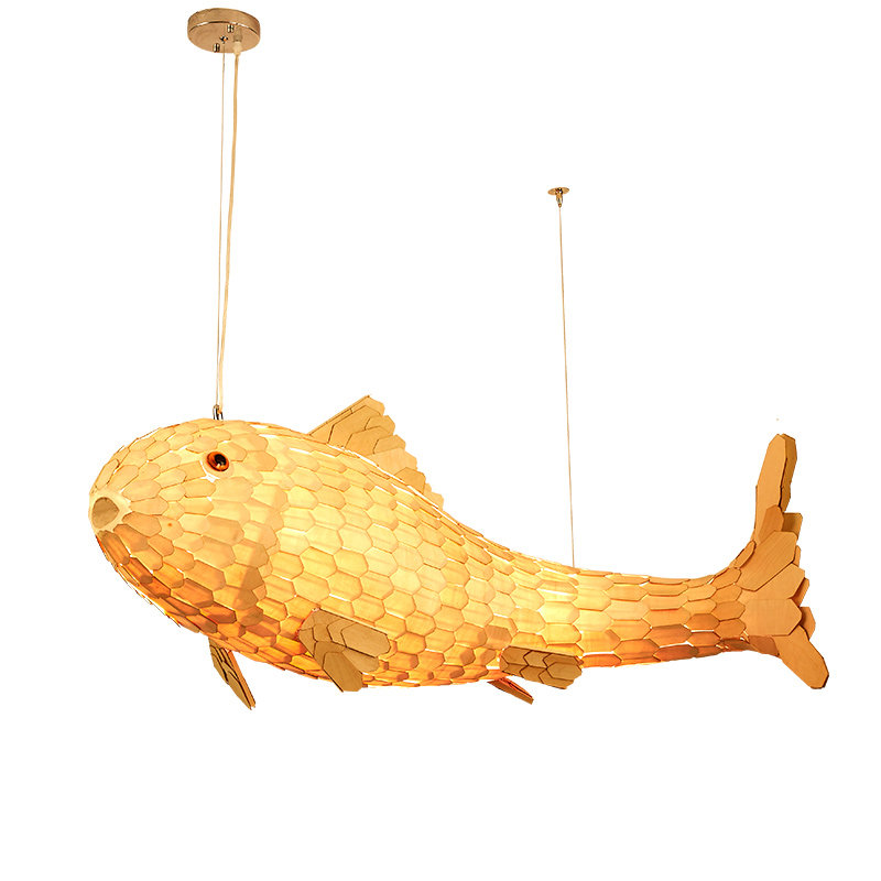 日式东南亚鱼形吊灯中式餐厅酒店大堂火锅店吊灯创意个性鲤鱼灯具