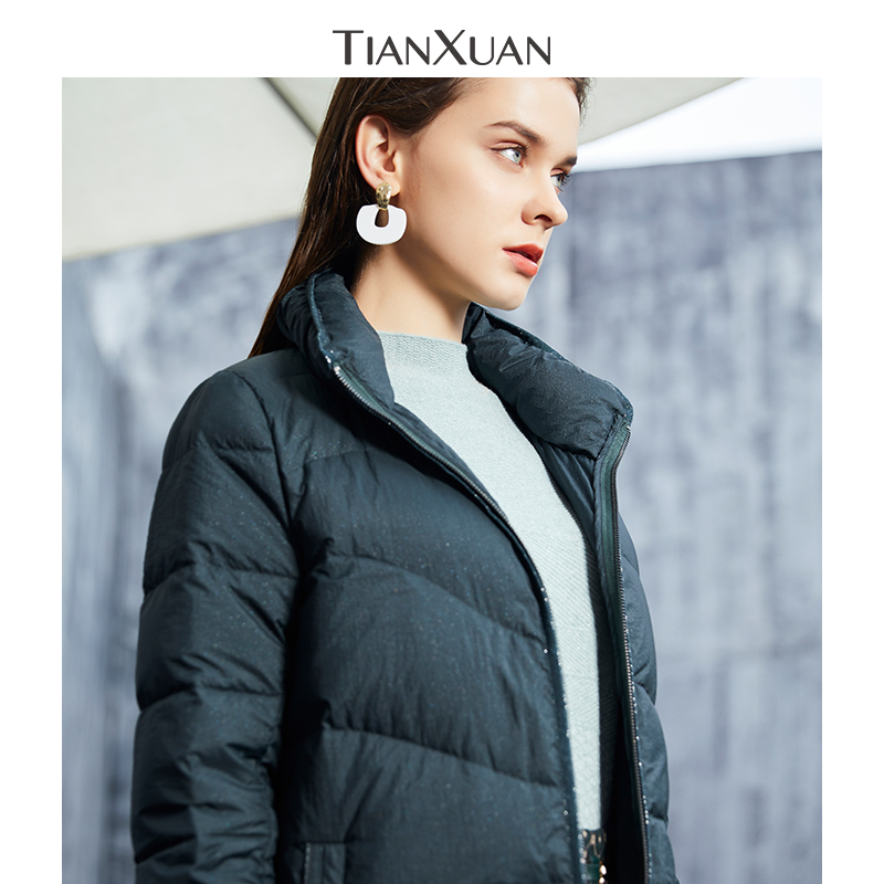 天轩商场同款2022新款高级羽绒服时尚中长鹅绒羽绒服