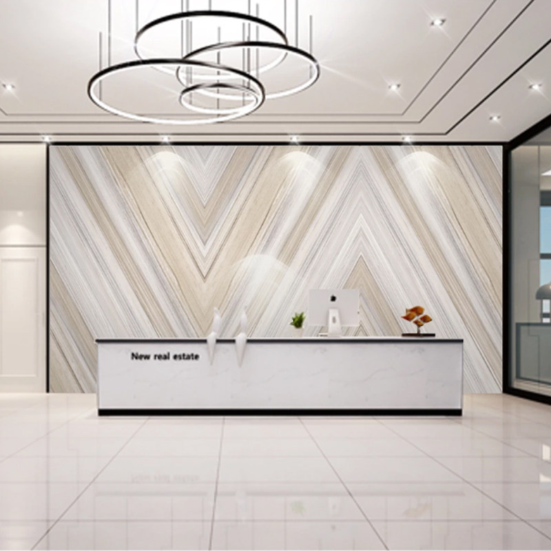 uv背景墙轻奢大理石企业形象定制图案微晶晶石pvc饰面板