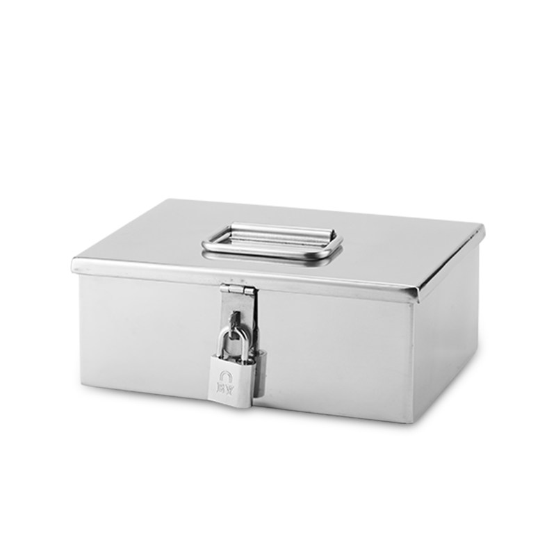 [好评好店]不锈钢超市银行收银箱带锁扣收款箱 -保险箱-好货如云-轻舟