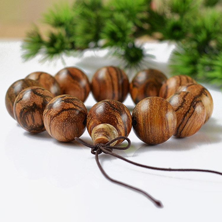 花奇楠檀香木佛珠手串男士手链天然檀木质香味文玩手珠子手镯念珠