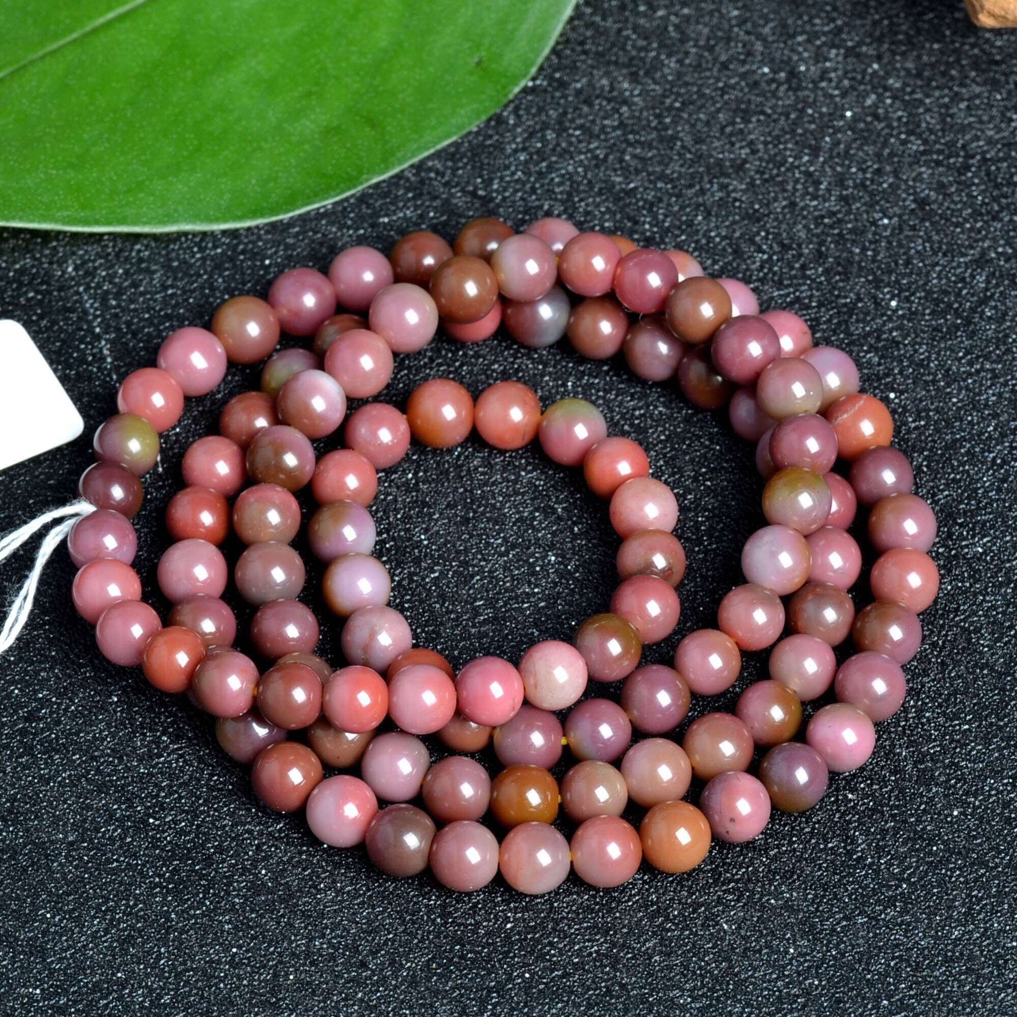 收藏品南红佛珠108颗手链玛瑙盐源五彩七彩满肉粉手链