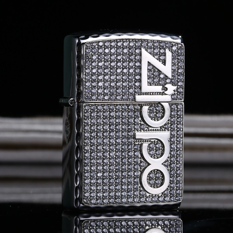 打火机zippo正版满钻纯铜芝宝男士送礼礼物收藏zippo