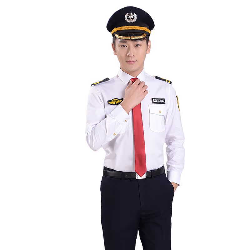 春秋新式白色酒店衬衣保安服别墅长袖现货别墅v白色湾时尚苏州金湖图片