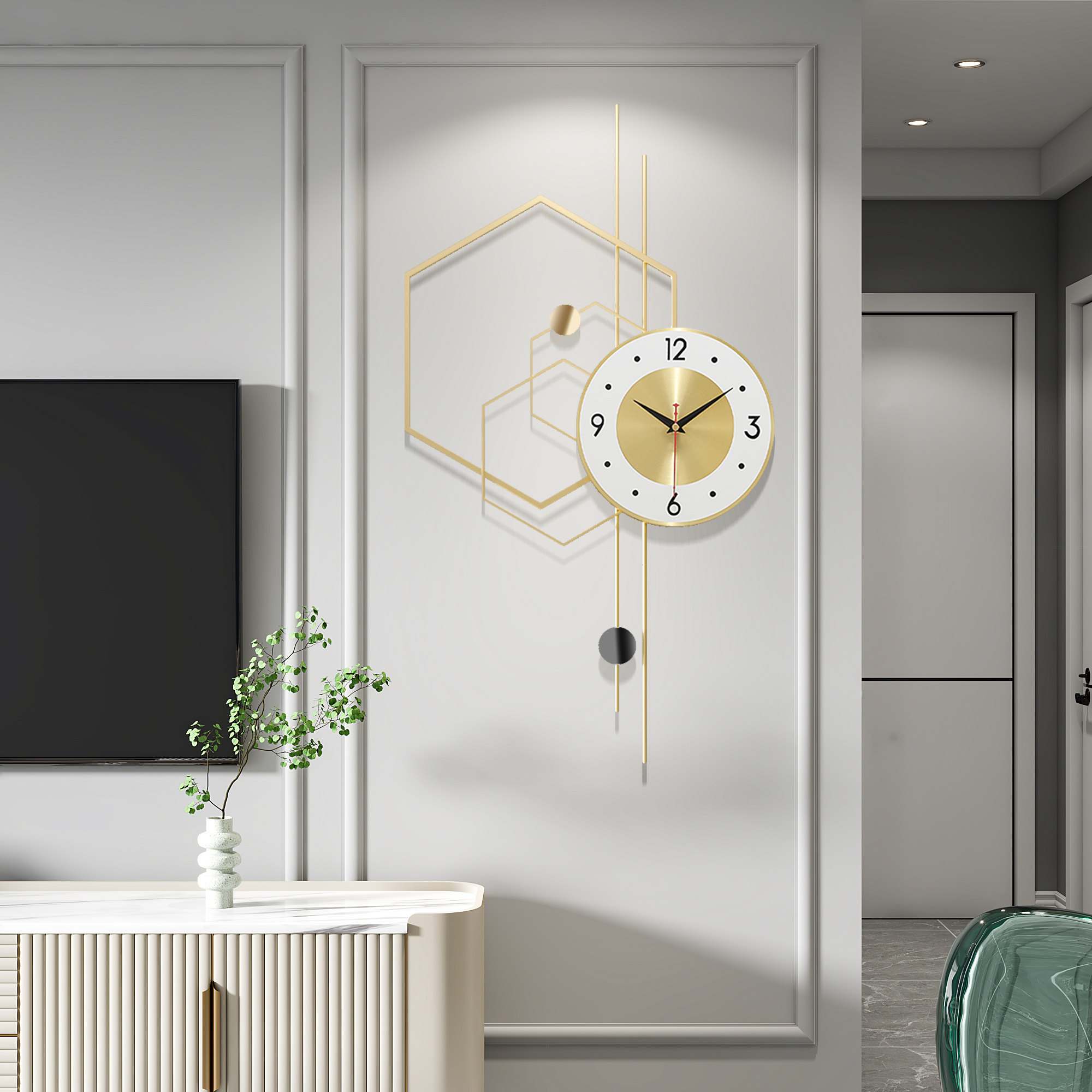 创意时尚客厅个性石英钟轻奢钟表时钟挂钟现代简约挂钟