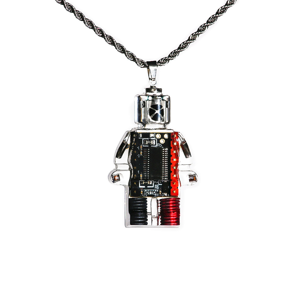 rafah项链原创孤品情侣彩虹乐高机器人吊坠礼物项链