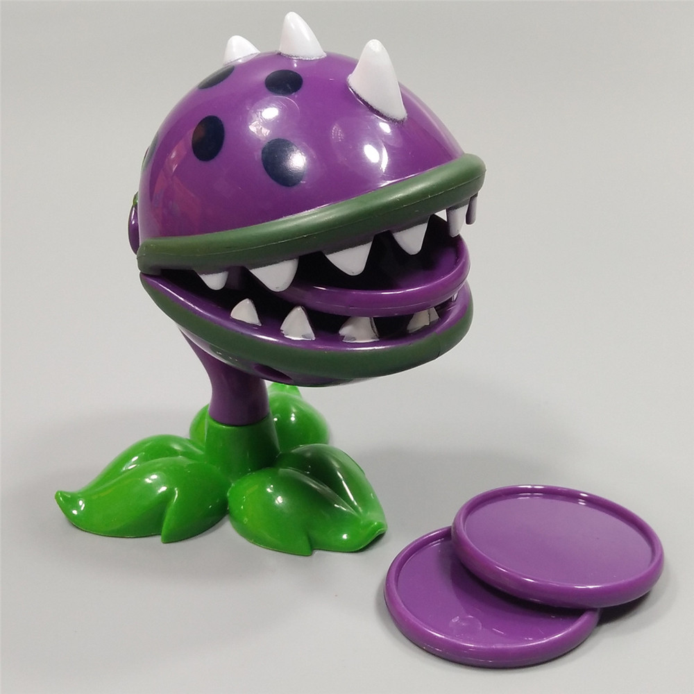 植物大战僵尸2食人花大嘴花射手发射圆片硬胶塑料单个植物玩具