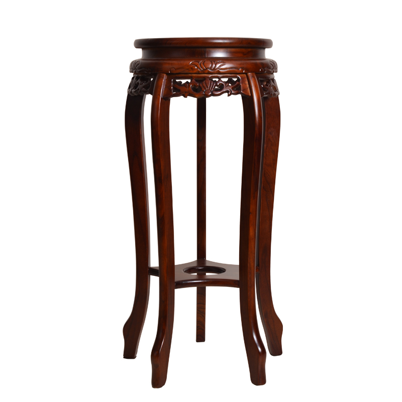 实木花架花几绿萝花瓶非铁艺置物架仿古明清古典榆木木质雕花花台