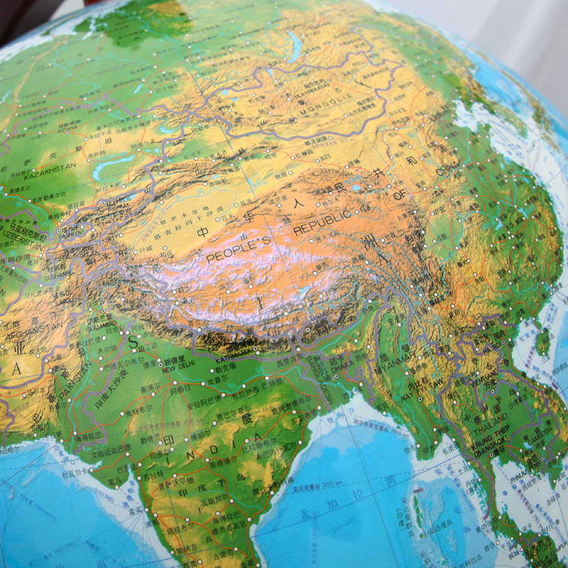 大型60cm地形蓝色高清教学地球仪工艺礼品办公室书房地球仪