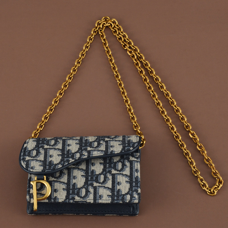 适用迪奥包链条带dior腰包斜跨卡包链条配件包带