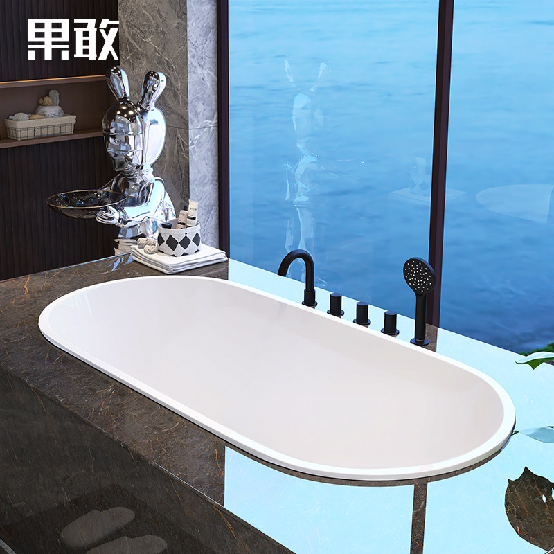 浴缸果敢嵌入式薄边亚克力小户户型家用酒店空间普通浴缸