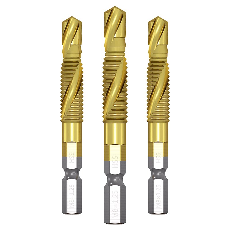 丝锥贝利钻攻倒角一体复合丝攻钻头螺旋机m3m4m5m6m8机用丝锥