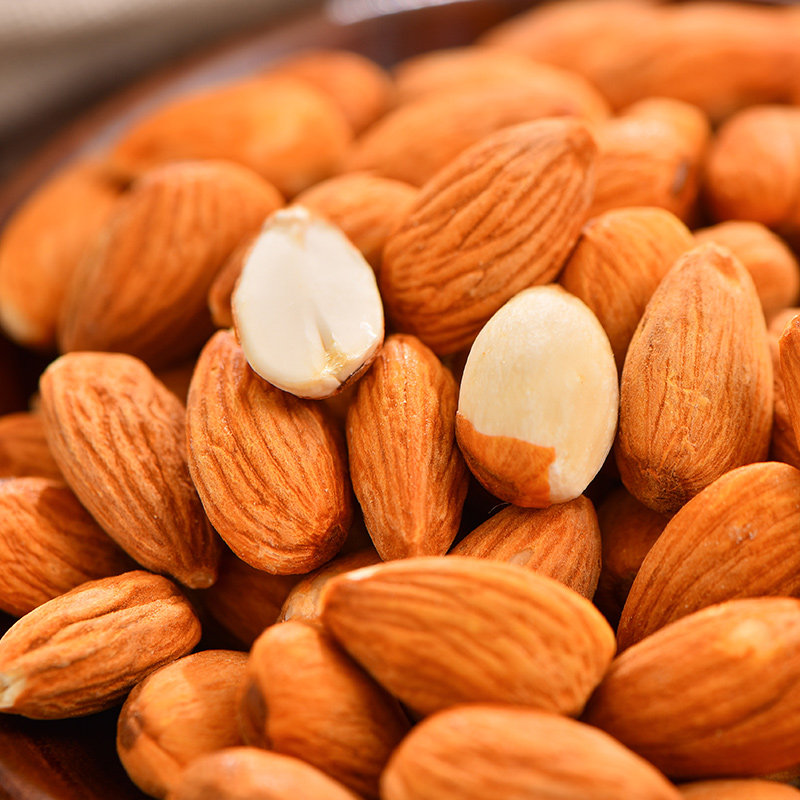 【憨豆熊】巴旦木仁500g大杏仁坚果手剥巴坦木扁桃仁袋装干货零食