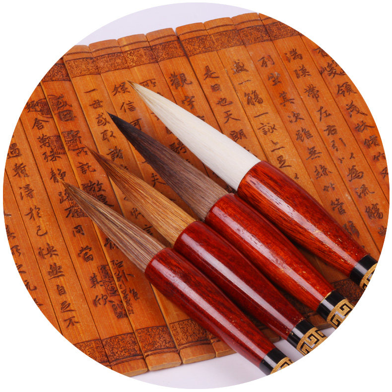 明星创作礼盒四支书画宣纸宣笔毛笔兼毫羊毫毛笔