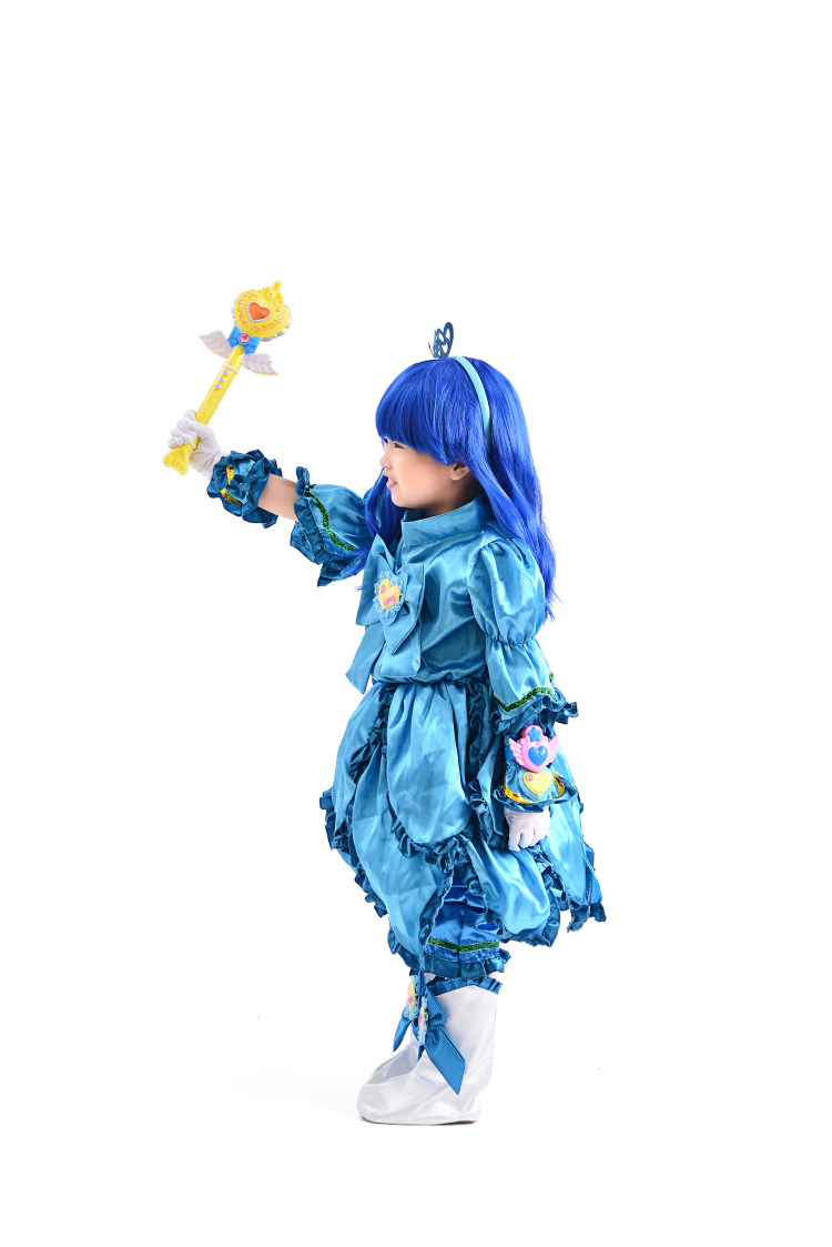 巴拉巴拉拉小魔仙美琪蓝色连衣裙子美琪服装儿童舞台舞蹈表演服装