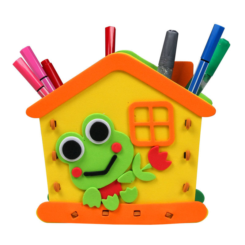 贴画笔筒diy儿童手工手工制制作eva3d立体手工创意粘贴类