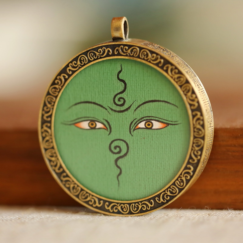 f003佛即即佛挂佛眼卡车唐卡车尼泊尔随身母佛眼绿度藏族唐卡