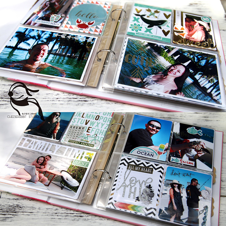 相册兔子家projectlife插卡日志手账scrapbook相册